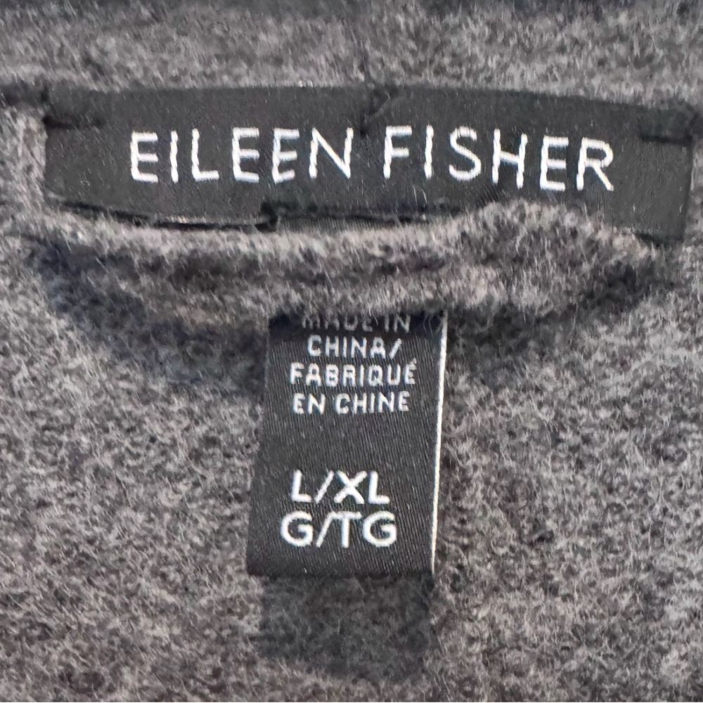 Eileen Fisher ash/charcoal ombré boil wool Kimono long coat - Picture 11 of 12